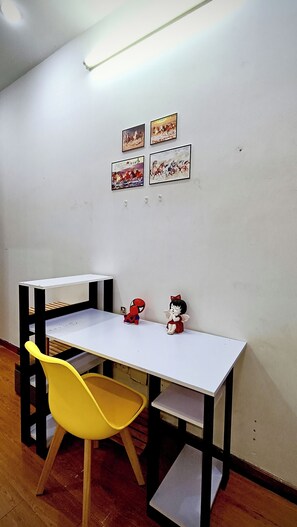 Premium Room, 1 Double Bed, Refrigerator, City View | Desk, laptop workspace, blackout curtains, iron/ironing board