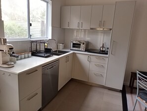 Microwave, oven, stovetop, dishwasher