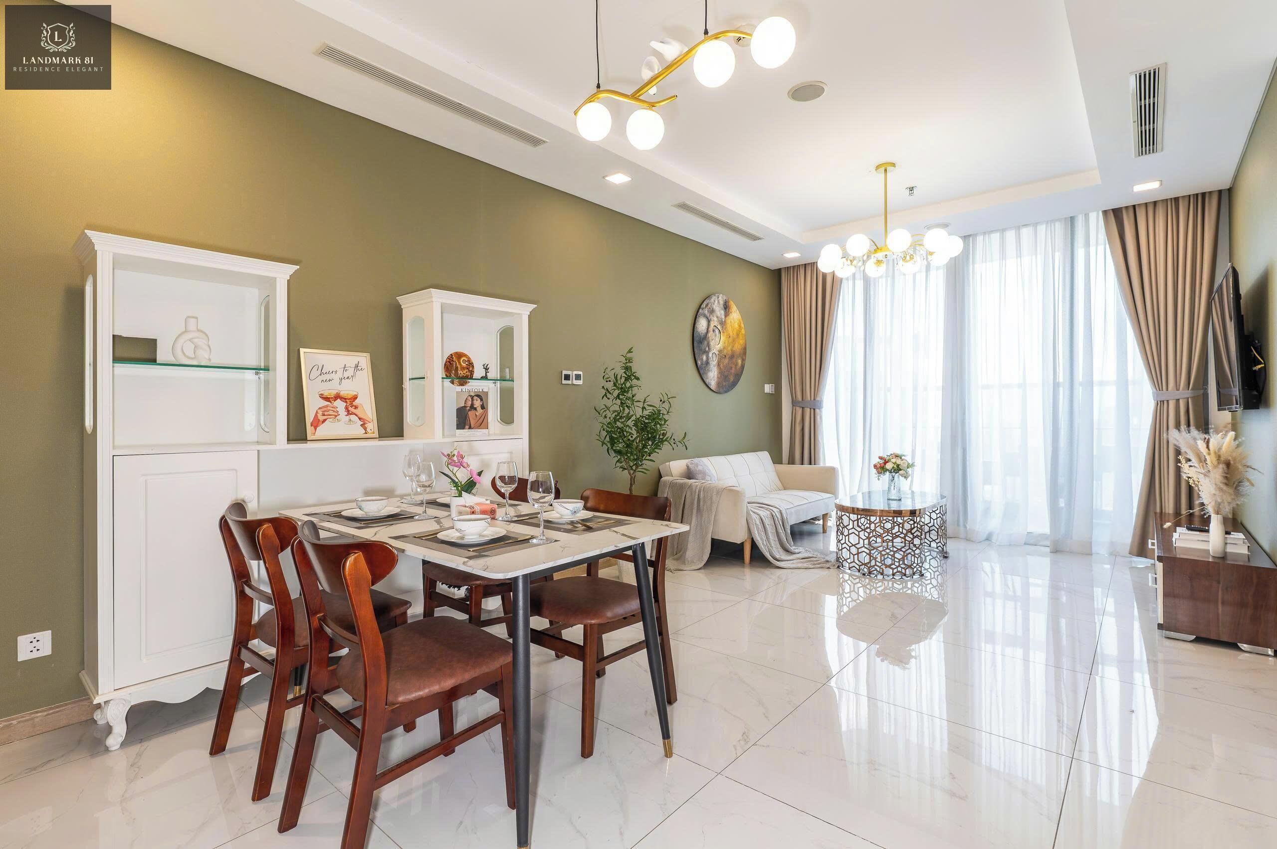 Luxury Apartment, 2 Bedrooms, Refrigerator & Microwave, City View | Living area | 24-inch TV with digital channels