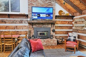 Smart TV, fireplace, video games