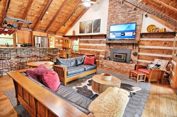 Smart TV, fireplace, video games