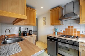 Fridge, oven, stovetop, dishwasher