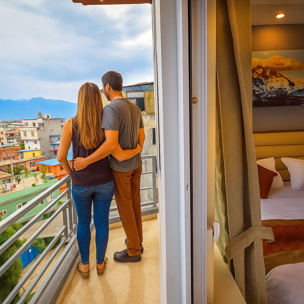 Deluxe King/Couple Room with Private Balcony and City & Mountain View [10% discount in Restaurant] | City view
