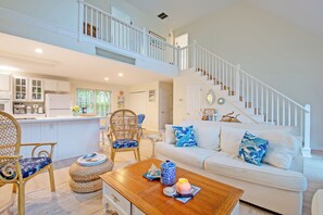 Living area - "The Sand Castle- 2025 Designer Remodel - Quiet Cul-de-Sac w/ Dedicated Office" (Bethany Beach)