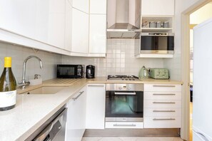 Microwave, oven, stovetop, dishwasher