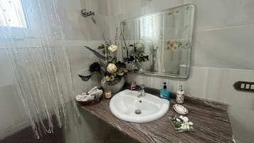 Towels, soap, toilet paper