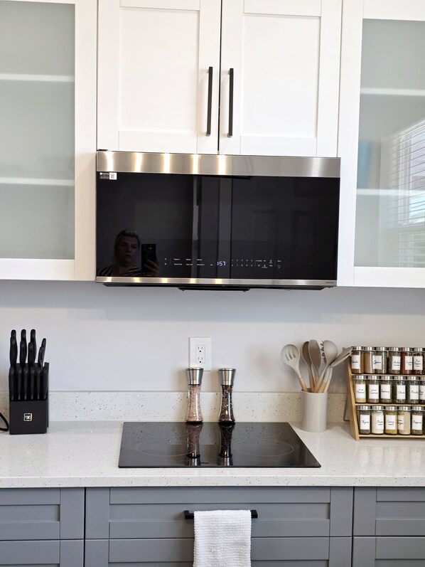 Fridge, microwave, stovetop, dishwasher