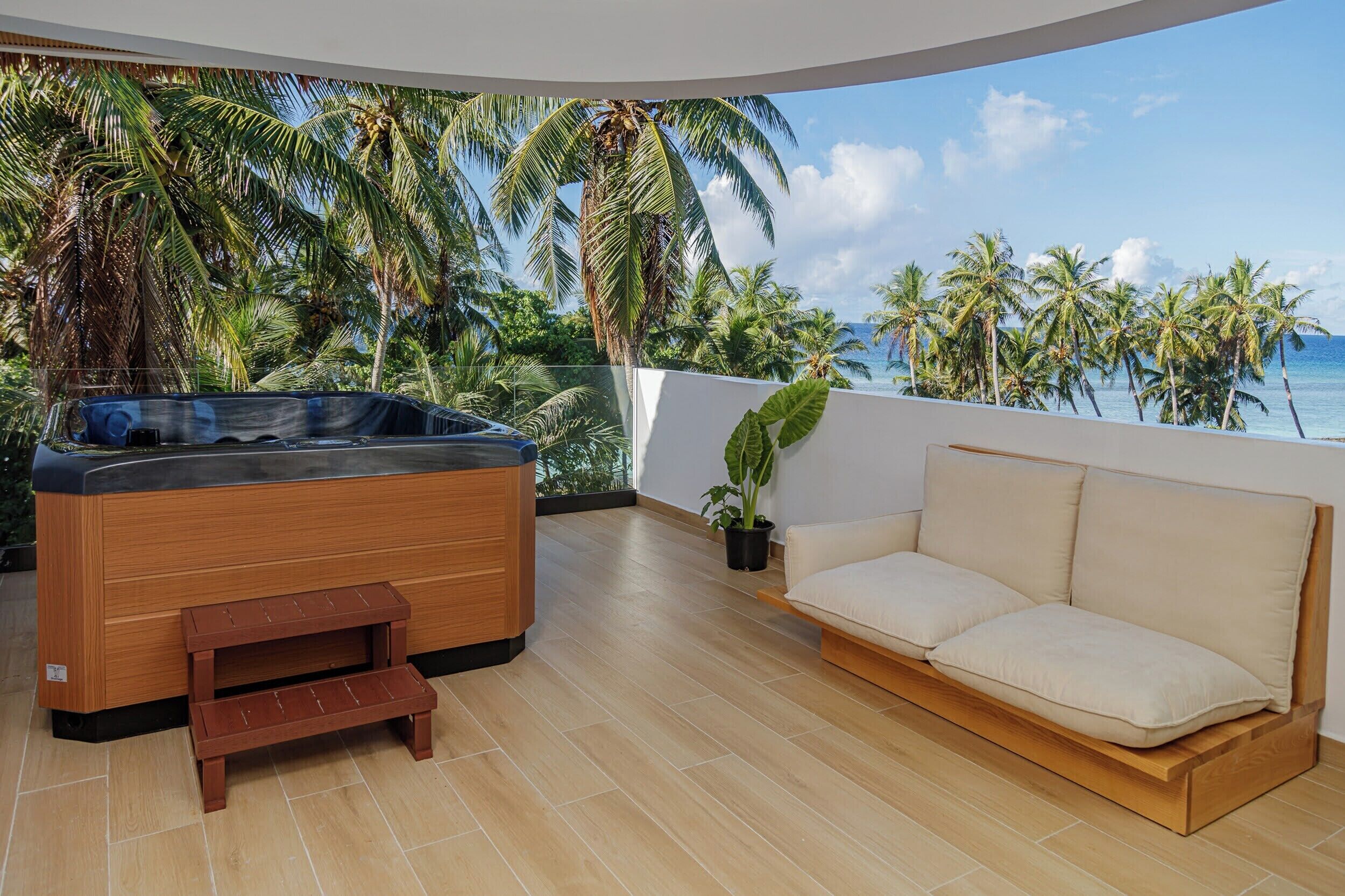 Luksus-dobbeltværelse - balkon - havudsigt | Terrasse/gårdhave