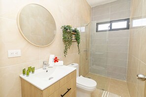 淋浴设施、吹风机、肥皂、洗发水