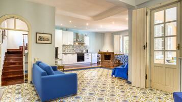 Luxury Villa, Private Pool | Living area | 30-inch flat-screen TV with digital channels