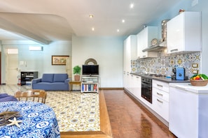 Luxury Villa, Private Pool | Living area | 30-inch flat-screen TV with digital channels