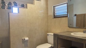 Ducha, toallas, papel higiénico