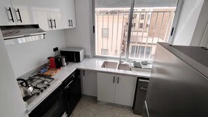 Microwave, oven, stovetop, dishwasher