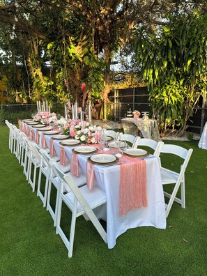 Outdoor banquet area