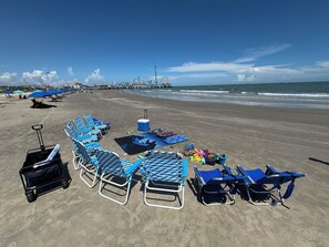 Sun loungers, beach towels