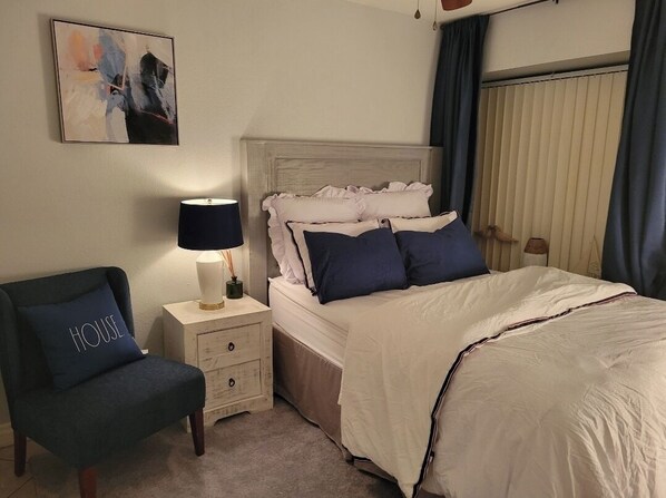 1 bedroom, iron/ironing board, bed sheets
