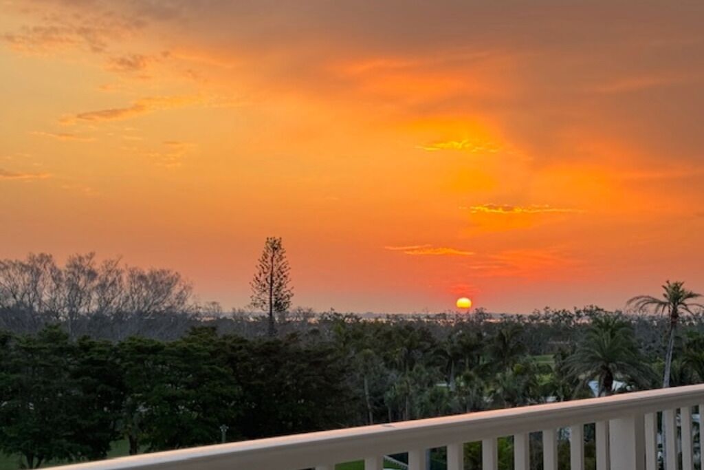 Sunrise from balcony facing Sarsata bay