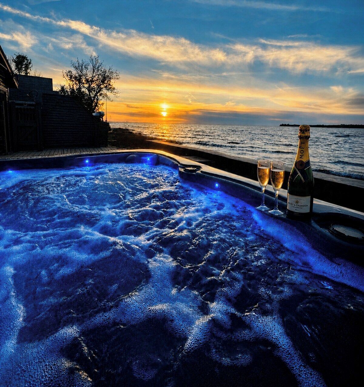 Outdoor spa tub