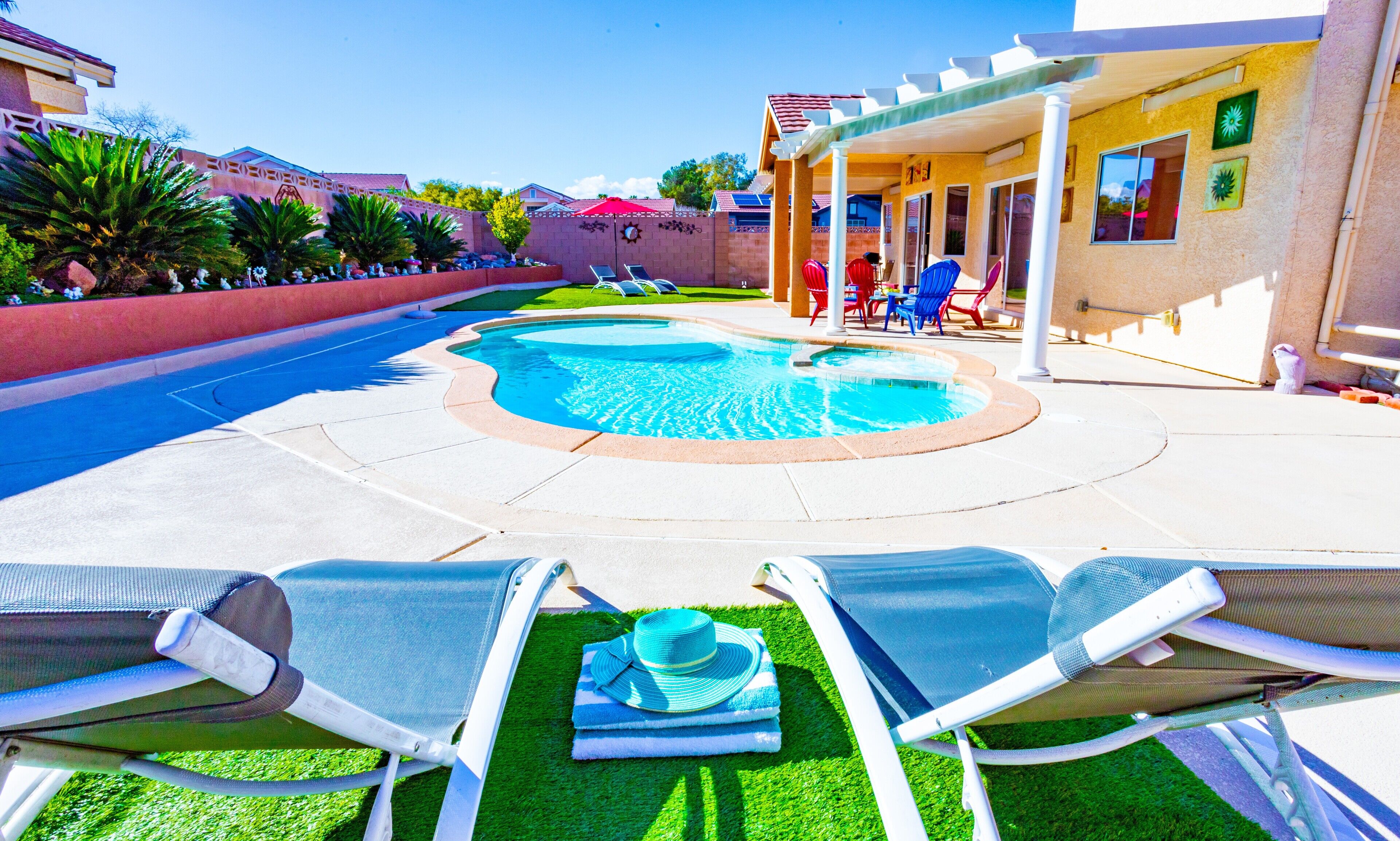 Piscine extérieure, piscine chauffée