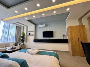 Deluxe Στούντιο, 1 Υπνοδωμάτιο | Ηχομόνωση, σίδερο/σιδερώστρα, δωρεάν Wi-Fi, κλινοσκεπάσματα 