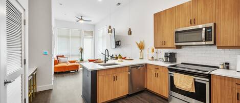 Microwave, oven, stovetop, dishwasher