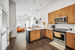 Microwave, oven, stovetop, dishwasher