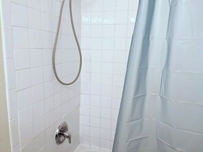 Hair dryer, towels, toilet paper