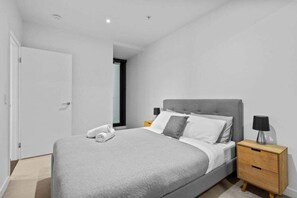 2 bedrooms, iron/ironing board, travel crib, WiFi