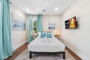 2 bedrooms, in-room safe, iron/ironing board, travel crib
