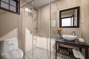 Double or Twin Room | Bathroom | Shower, free toiletries, hair dryer, slippers