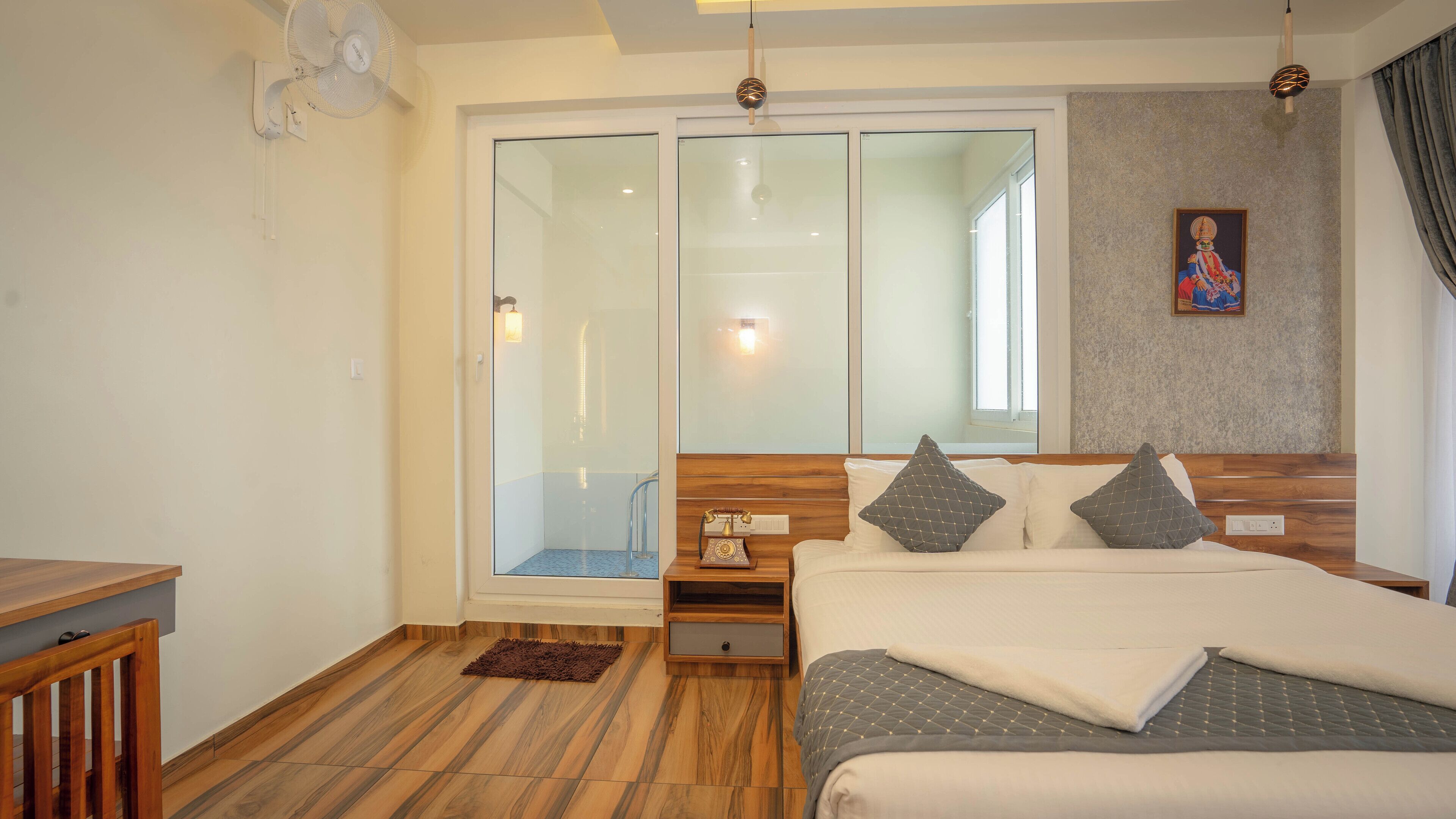 Honeymoon Double Room, Garden View | Desk, laptop workspace, free WiFi