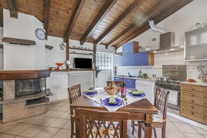 Family Apartment, 1 Bedroom (La Maison Dans Le Jardin) | Private kitchen | Fridge, microwave, oven, stovetop