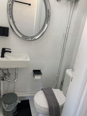 Ducha, bañera de hidromasaje, secador de pelo y toallas