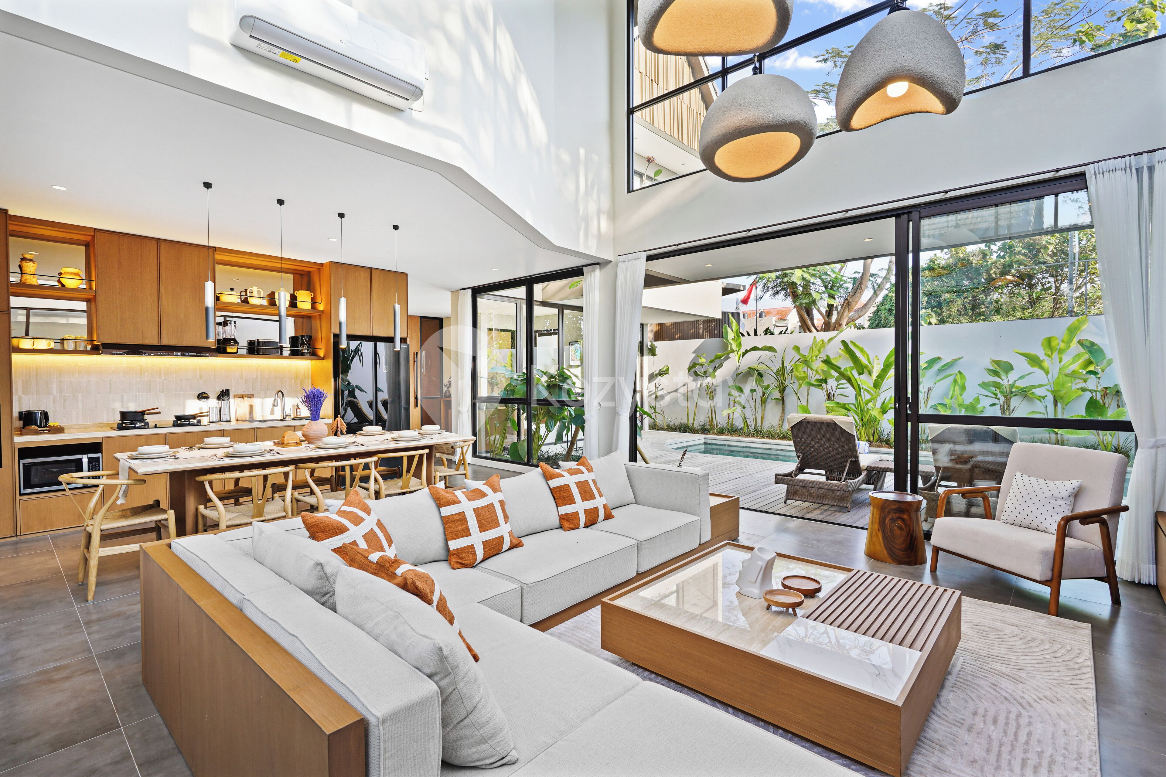 Villa, 4 Bedrooms, Pool View | Living area | 55-inch Smart TV with cable channels, Netflix, streaming services