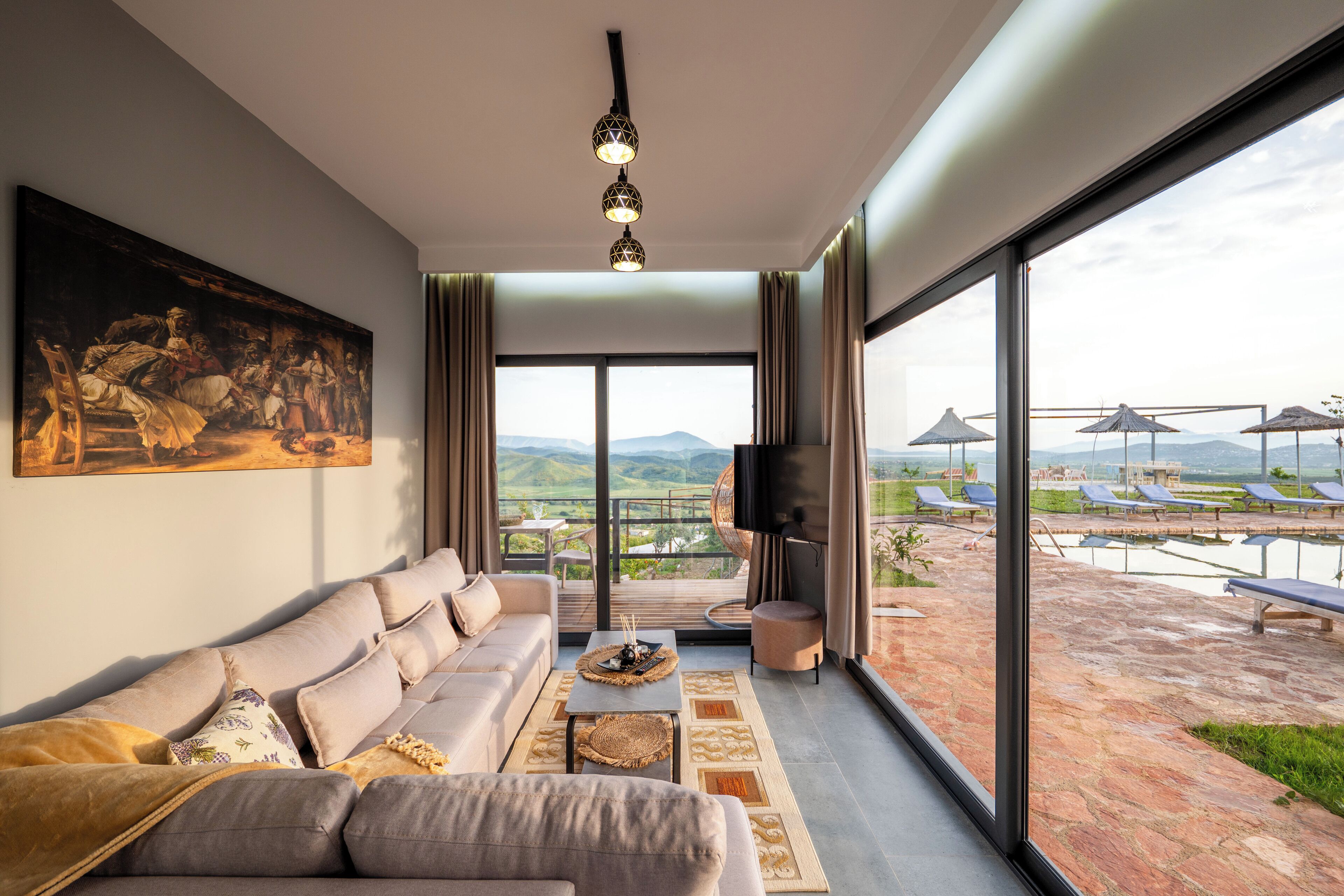 Deluxe Apartment, Balcony, Courtyard View | Living area | Flat-screen TV