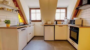 Microwave, oven, stovetop, dishwasher