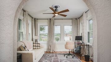 Smart TV, fireplace, offices