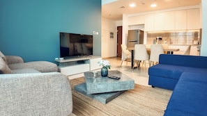 Apartment, Pool View | Living area
