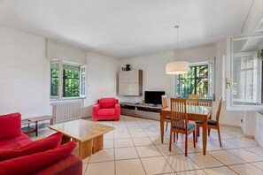 TV, fireplace - Unique Lake View in Green Park (Nebbiuno)