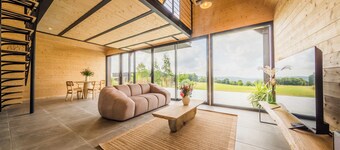 Contemporary house with breathtaking views and spa. Up in paradise