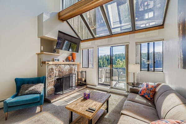 TV, fireplace, offices