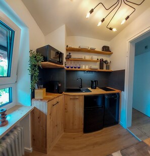 Fridge, microwave, stovetop, dishwasher