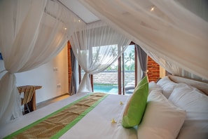 Honeymoon Villa, Pool View | Desk, laptop workspace, free WiFi