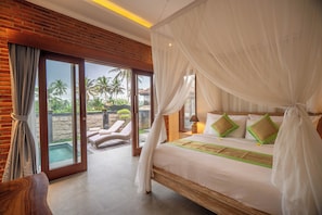 Family Villa, Pool View | Desk, laptop workspace, free WiFi