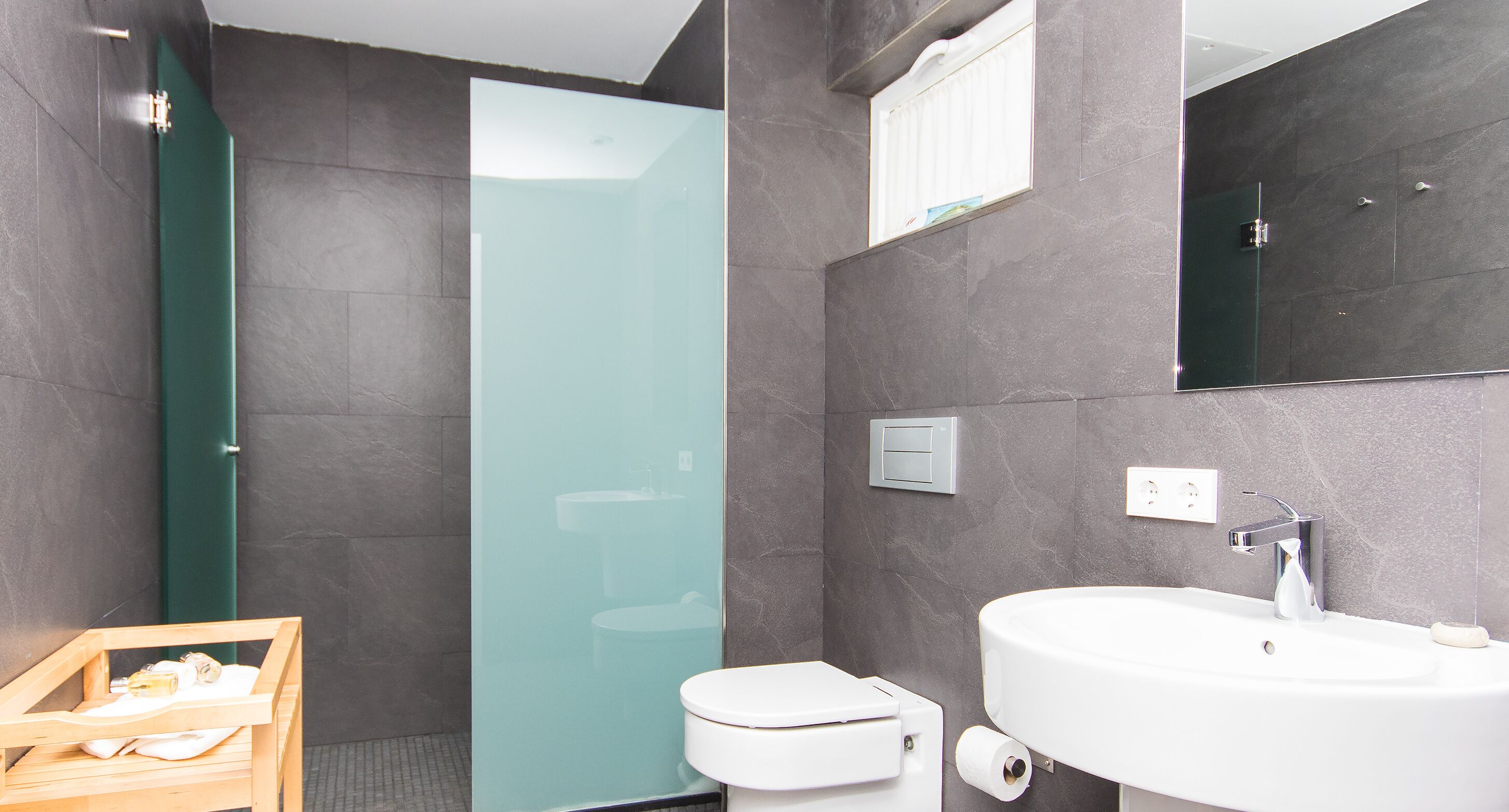 Free toiletries, hair dryer, bathrobes, slippers