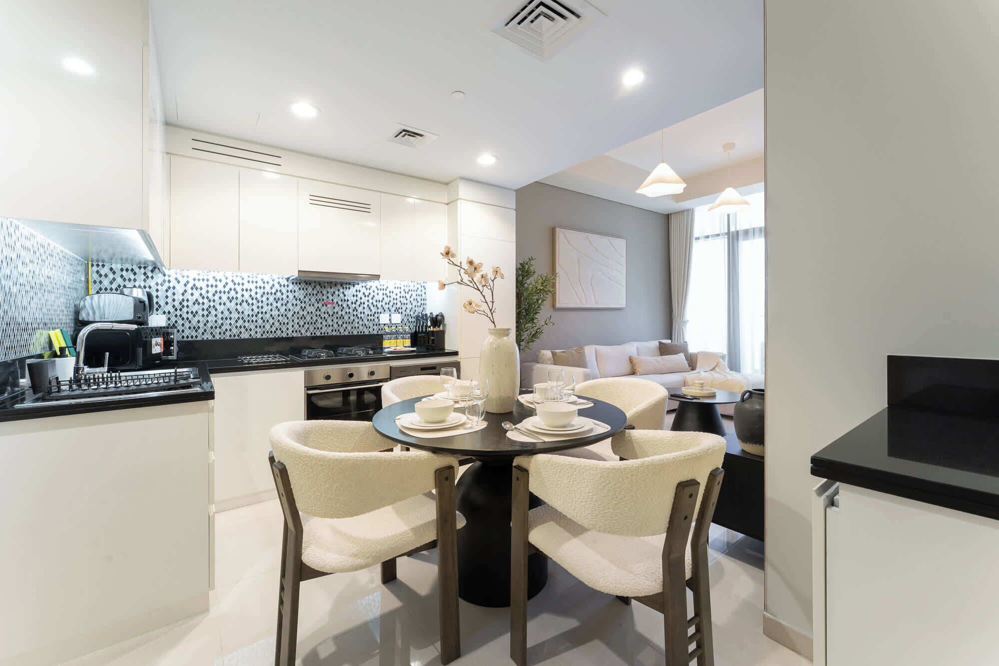 Fridge, microwave, stovetop, toaster