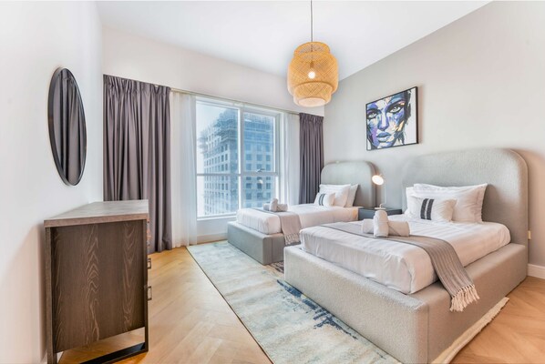 Luxury Apartment, City View | Laptop workspace, iron/ironing board, free WiFi
