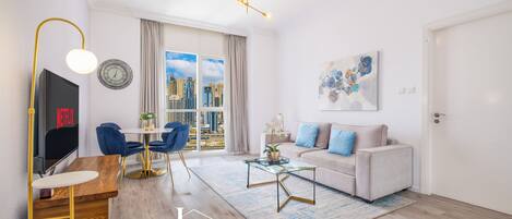 Lägenhet - utsikt mot staden | Vardagsrum