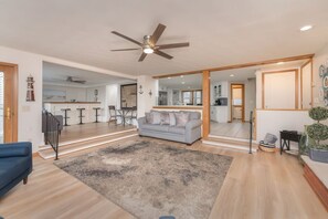 TV, fireplace, video games