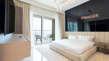 Deluxe Apartment, Balcony, Sea View | Premium bedding, memory foam beds, in-room safe, blackout drapes